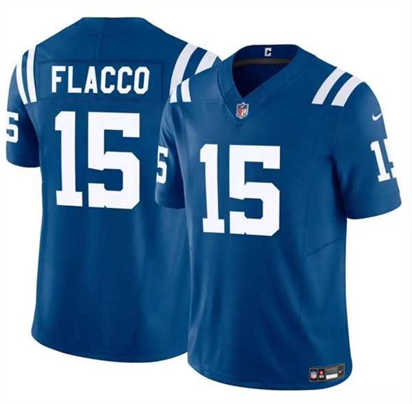 Men & Women & Youth Indianapolis Colts #15 Joe Flacco Blue 2024 F.U.S.E. Vapor Limited Stitched Jersey